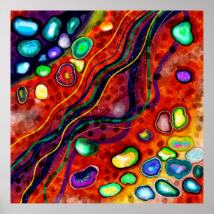 Abstracte kleurenkunst poster