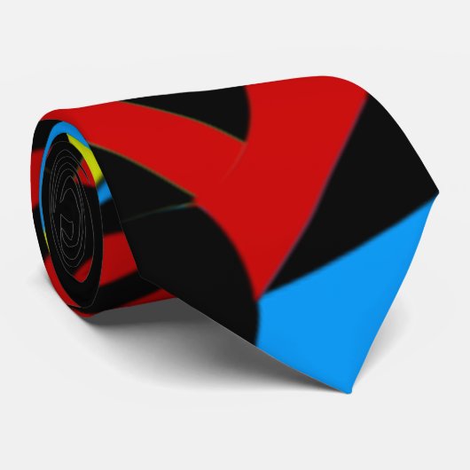 Abstracte kleurenkunst stropdas (Opgerold)