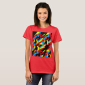 Abstracte kleurenkunst t-shirt (Voorkant volledig)