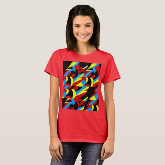 Abstracte kleurenkunst t-shirt (Voorkant volledig)