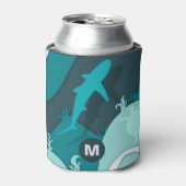 Abstracte kleurenmonogram voor haaien en schilden blikjeskoeler (Blikje Voorkant)