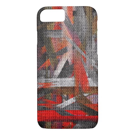 Abstracte kleurenpenseel Rustic Burlap #11 Case-Mate iPhone Case (Achterkant)
