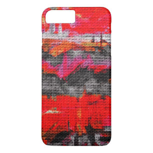 Abstracte kleurenpenseel Rustic Burlap #21 Case-Mate iPhone Case