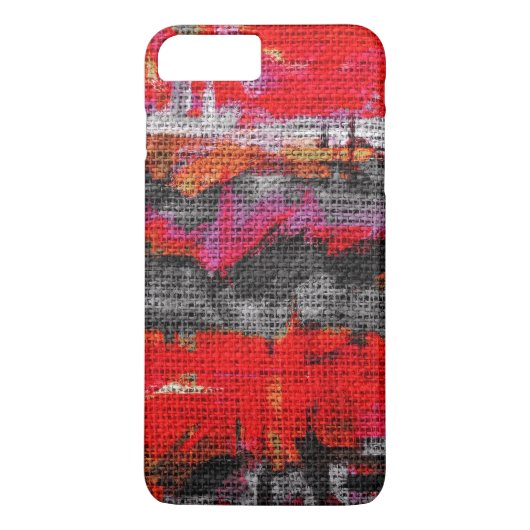 Abstracte kleurenpenseel Rustic Burlap #21 Case-Mate iPhone Case (Achterkant)