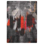 Abstracte kleurenpenseel Rustic Burlap #5 Klembord (Achterkant)