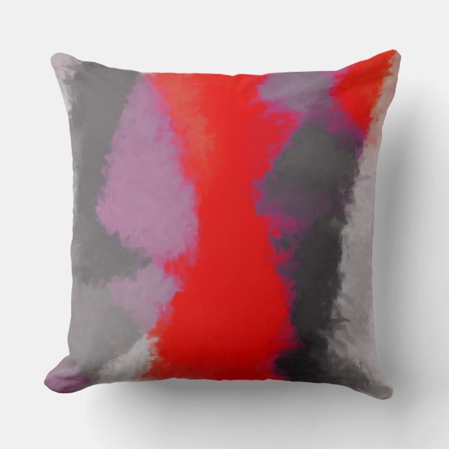 Abstracte kleurenpenseelstreek #28 kussen (Voorkant)