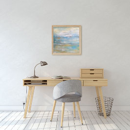 Abstracte kleurenschilderkunst in strand afdrukken poster