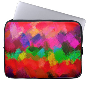 Abstracte kleurenslag penseel #2 laptop sleeve