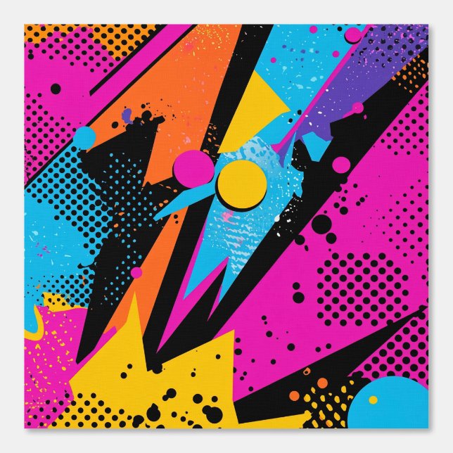 Abstracte kleurensplash in Retro Comic Style (1) Behang (Voorkant)