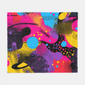 Abstracte kleurensplash in Retro Comic Style (4) Fleece Deken (Voorkant (Horizontaal))