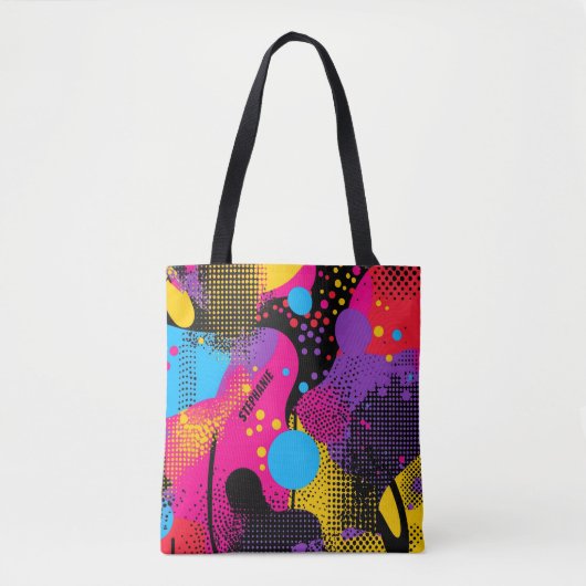 Abstracte kleurensplash in Retro Comic Style (4) Tote Bag (Voorkant)