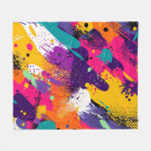 Abstracte kleurensplash in Retro Comic Style (5) Fleece Deken (Voorkant (Horizontaal))
