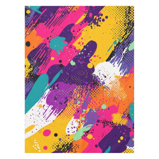 Abstracte kleurensplash in Retro Comic Style (5) Tafelkleed (Voorkant)