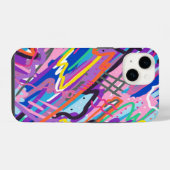 Abstracte kleurenweergave iPhone hoesje (Achterkant horizontaal)