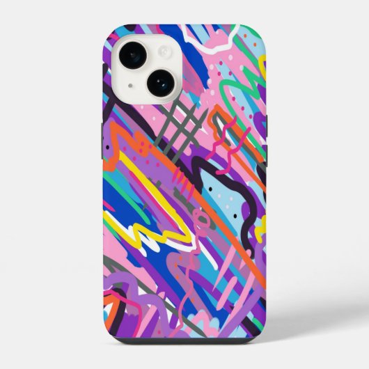 Abstracte kleurenweergave iPhone hoesje (Achterkant)