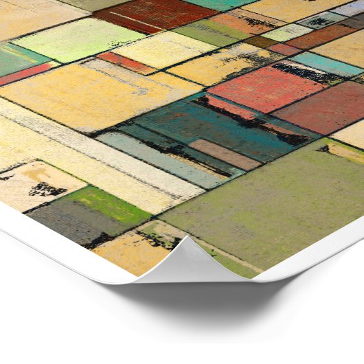 Abstracte kleurenweergave poster (Hoek)