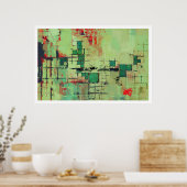 Abstracte kleurenweergave poster (Keuken)