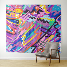 Abstracte kleurenweergave wandkleed