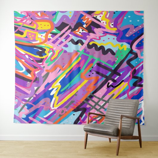 Abstracte kleurenweergave wandkleed (In Situ (horizontaal))