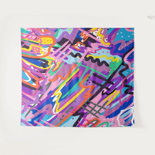 Abstracte kleurenweergave wandkleed (Voorkant (horizontaal))