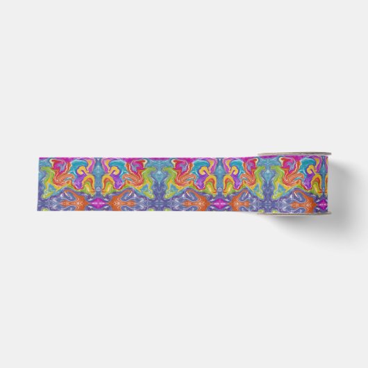 Abstracte kleurenwerveling grosgrain lint (Voorkant)