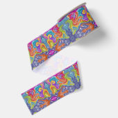 Abstracte kleurenwerveling grosgrain lint (Achterkant)
