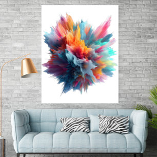 Abstracte Kleurexplosie Poster voor Hedendaagse Ku