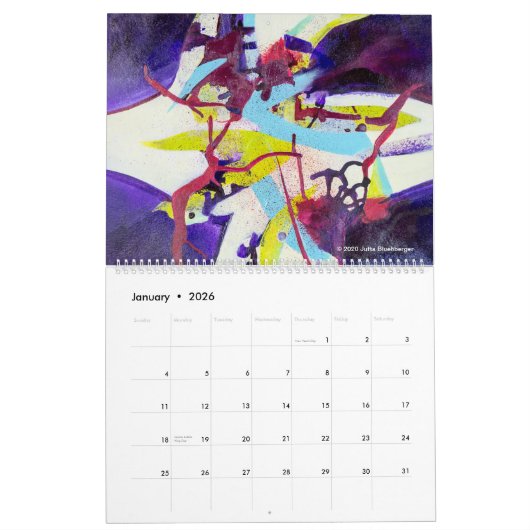 Abstracte kleurfantasieën - Kunstkalender 2024 Kalender (Jan 2026)