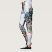 Abstracte kleurige bubbels alcoholinkt kunst leggings (Links)
