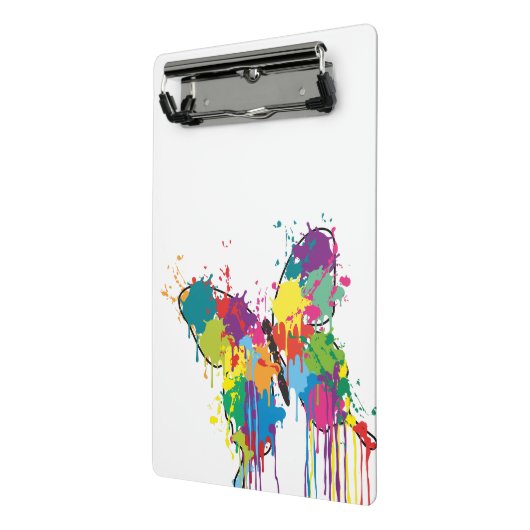 Abstracte kleurige drip verfvlinder mini klembord (Angled2)