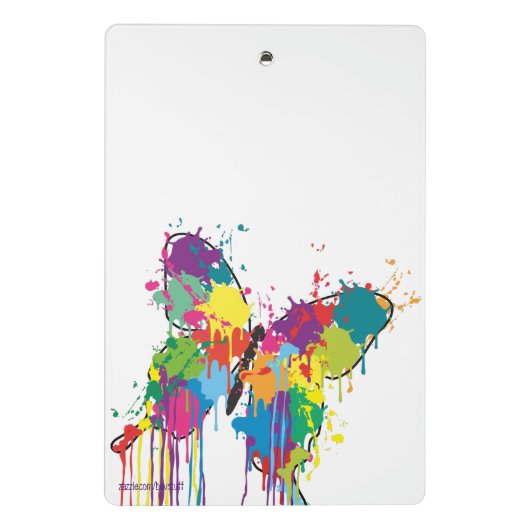 Abstracte kleurige drip verfvlinder mini klembord (Achterkant)