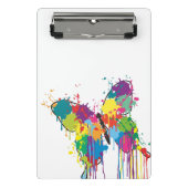 Abstracte kleurige drip verfvlinder mini klembord (Voorkant)