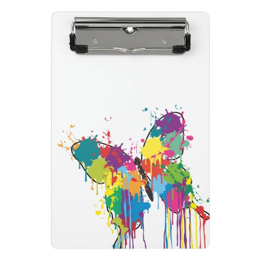 Abstracte kleurige drip verfvlinder mini klembord (Voorkant)