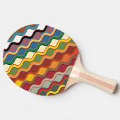Abstracte kleurige golvende strepen tafeltennisbatje (Zijkant)