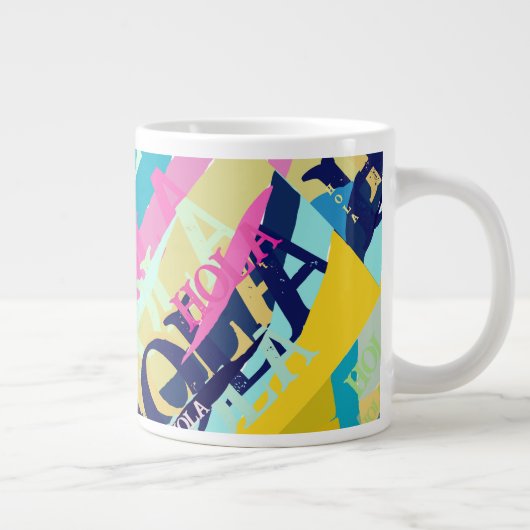 Abstracte kleurige Hola Grote Koffiekop (Rechts)