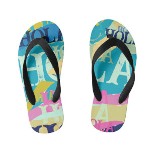 Abstracte kleurige Hola Kinder Teenslippers