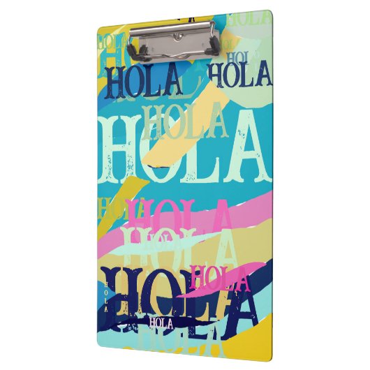 Abstracte kleurige Hola Klembord (Links)