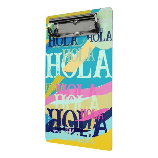 Abstracte kleurige Hola Mini Klembord (Angled2)