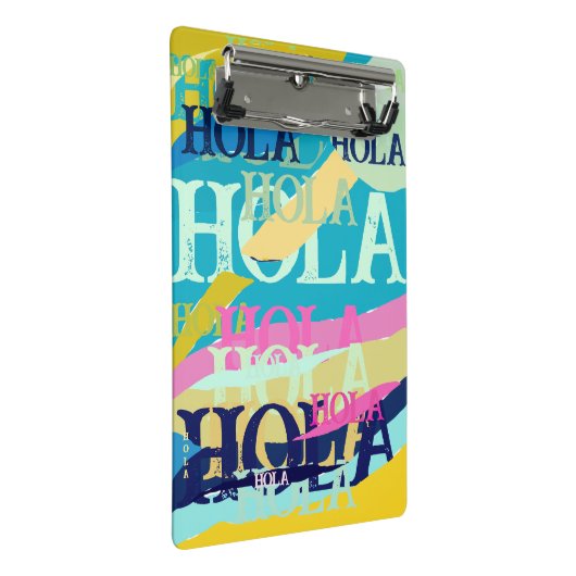 Abstracte kleurige Hola Mini Klembord (Schuin)