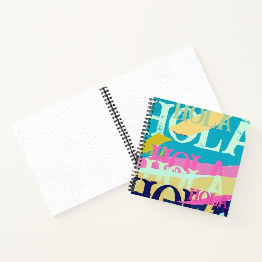 Abstracte kleurige Hola Notitieboek (Binnen)