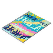 Abstracte kleurige Hola Notitieboek (Linkerzijde)