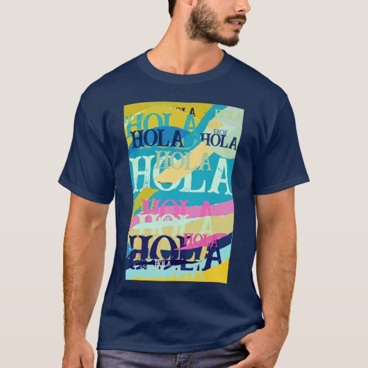 Abstracte kleurige Hola T-shirt (Voorkant)