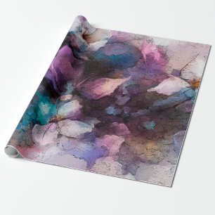Abstracte kleurige olie, acrylverf van veer cadeaupapier