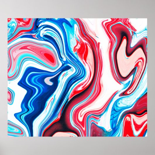 Abstracte kleurige vloeibare marmertextuur poster (Voorkant)
