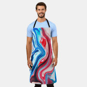 Abstracte kleurige vloeibare marmertextuur schort (Gedragen)