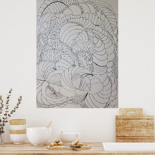 Abstracte kleurpagina poster (Keuken)