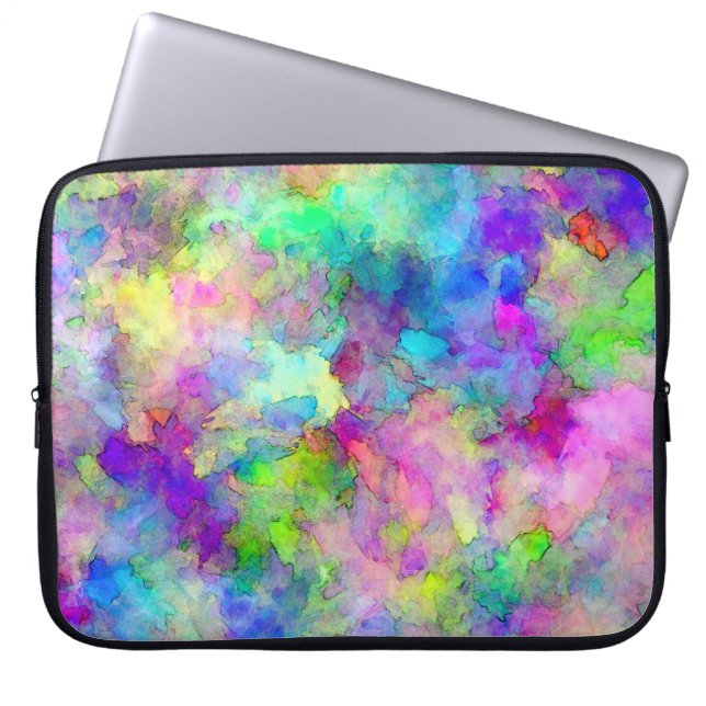 Abstracte kleurpatches laptop sleeve (Voorkant)