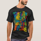Abstracte kleurrijke 3D T-shirt (Voorkant)