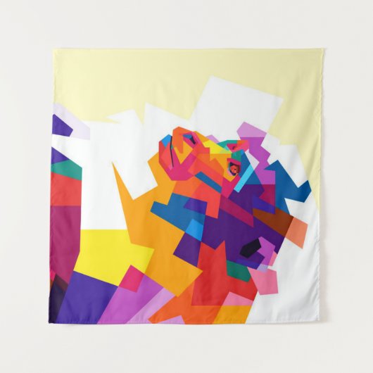 Abstracte kleurrijke aap | Modern kunstwerk Wandkleed (Voorkant (horizontaal))