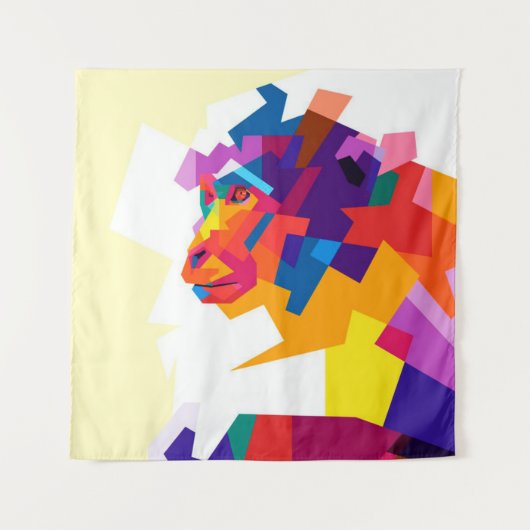 Abstracte kleurrijke aap | Modern kunstwerk Wandkleed (Voorkant)